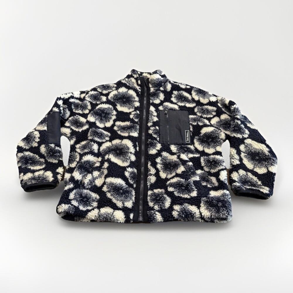 Urban Outfitters Womens Blue Wallace Floral Oversized Fleece Full Zip Jacket XS